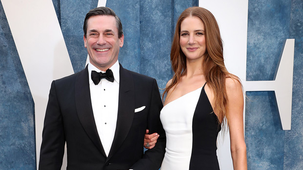 Anna Osceola Stuns In Bustier Wedding Dress With Slit To Marry Jon Hamm